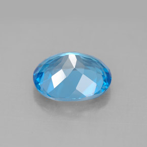 4.42캐럿 천연 스위스 블루 토파즈, 타원형 컷, 11.1×9.1 mm, VS