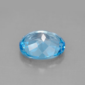 4.44캐럿 천연 스위스 블루 토파즈, 타원형 컷, 11.1×9.1 mm, VVS-VS