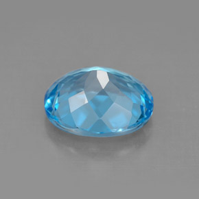 4.57캐럿 천연 스위스 블루 토파즈, 타원형 컷, 11.1×9.1 mm, VVS-VS