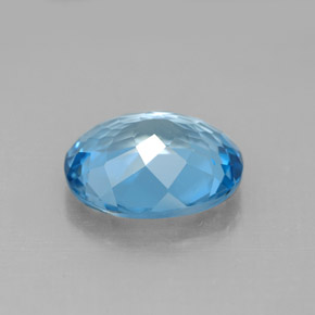 4.15캐럿 천연 스위스 블루 토파즈, 타원형 컷, 11×9.1 mm, VVS-VS