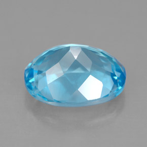 4.55캐럿 천연 스위스 블루 토파즈, 타원형 컷, 11.1×9.1 mm, VS