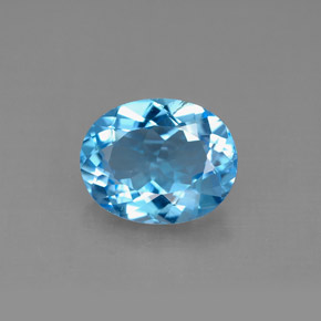 2.94캐럿 천연 스위스 블루 토파즈, 타원형 컷, 10×8 mm, VS