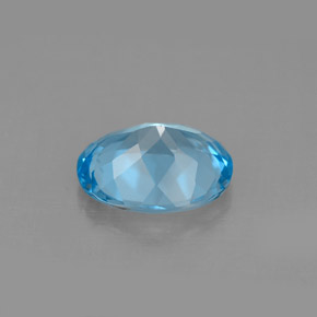 2.90캐럿 천연 스위스 블루 토파즈, 타원형 컷, 10×8 mm, VS