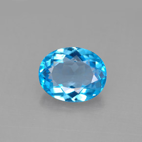 3.02캐럿 천연 스위스 블루 토파즈, 타원형 컷, 10×8.1 mm, VVS-VS