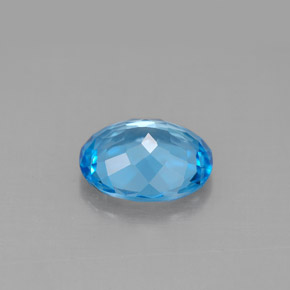 3.02캐럿 천연 스위스 블루 토파즈, 타원형 컷, 10×8.1 mm, VVS-VS