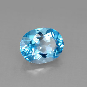 3.32캐럿 천연 스위스 블루 토파즈, 타원형 컷, 10×8 mm, VS