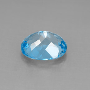 3.32캐럿 천연 스위스 블루 토파즈, 타원형 컷, 10×8 mm, VS