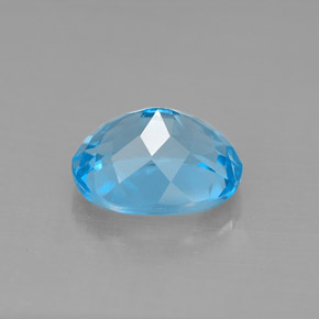 3.54캐럿 천연 스위스 블루 토파즈, 타원형 컷, 10.1×8.1 mm, VS