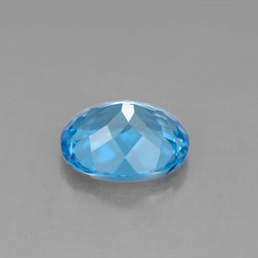 3.22캐럿 천연 스위스 블루 토파즈, 타원형 컷, 9.9×8 mm, VS