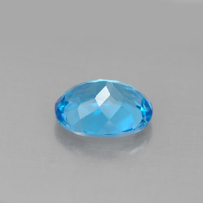 3.20캐럿 천연 스위스 블루 토파즈, 타원형 컷, 10×8.1 mm, VS