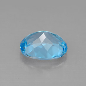 3.23캐럿 천연 스위스 블루 토파즈, 타원형 컷, 10×8 mm, VVS-VS