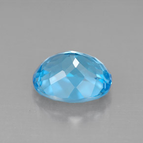 3.59캐럿 천연 스위스 블루 토파즈, 타원형 컷, 10×8.1 mm, VVS-VS