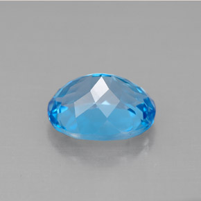 3.43캐럿 천연 스위스 블루 토파즈, 타원형 컷, 10.1×8 mm, VVS-VS
