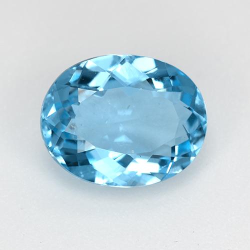 2.97캐럿 천연 스위스 블루 토파즈, 타원형 컷, 10×7.9 mm, VS
