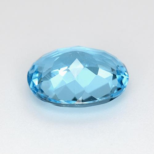 2.97캐럿 천연 스위스 블루 토파즈, 타원형 컷, 10×7.9 mm, VS