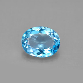 2.90캐럿 천연 스위스 블루 토파즈, 타원형 컷, 10×8.1 mm, VS