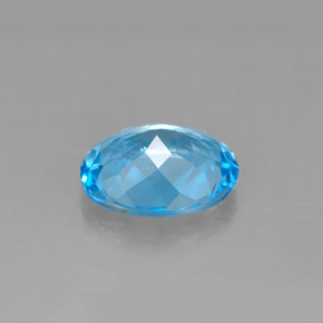 2.90캐럿 천연 스위스 블루 토파즈, 타원형 컷, 10×8.1 mm, VS