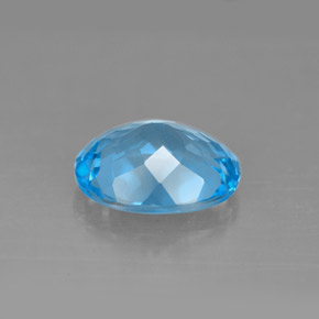 2.93캐럿 천연 스위스 블루 토파즈, 타원형 컷, 10×8 mm, VS