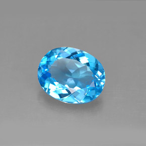 3.01캐럿 천연 스위스 블루 토파즈, 타원형 컷, 10×8.1 mm, VS