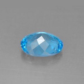 3.01캐럿 천연 스위스 블루 토파즈, 타원형 컷, 10×8.1 mm, VS