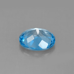 3.14캐럿 천연 스위스 블루 토파즈, 타원형 컷, 10×8.1 mm, VS