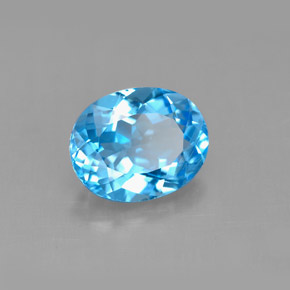 3.28캐럿 천연 스위스 블루 토파즈, 타원형 컷, 10×8 mm, VS
