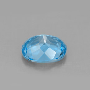 3.28캐럿 천연 스위스 블루 토파즈, 타원형 컷, 10×8 mm, VS