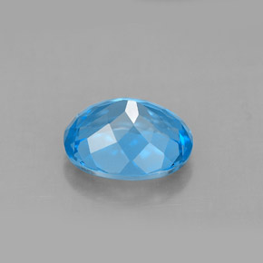 3.35캐럿 천연 스위스 블루 토파즈, 타원형 컷, 10×8.1 mm, VVS-VS