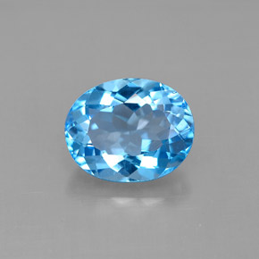 3.40캐럿 천연 스위스 블루 토파즈, 타원형 컷, 10.1×8 mm, VS