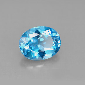 3.29캐럿 천연 스위스 블루 토파즈, 타원형 컷, 10.1×8 mm, VS
