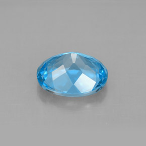 3.29캐럿 천연 스위스 블루 토파즈, 타원형 컷, 10.1×8 mm, VS