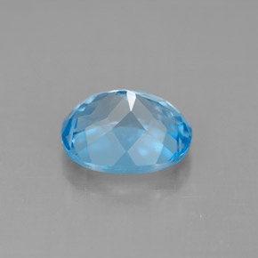 3.66캐럿 천연 스위스 블루 토파즈, 타원형 컷, 10×8 mm, VS