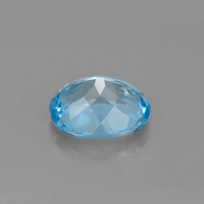 3.29캐럿 천연 스위스 블루 토파즈, 타원형 컷, 10×8.1 mm, VS