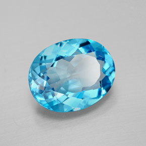3.23캐럿 천연 스위스 블루 토파즈, 타원형 컷, 10.1×8 mm, VVS-VS