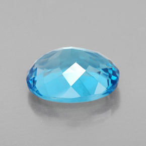 3.42캐럿 천연 스위스 블루 토파즈, 타원형 컷, 10.1×8.1 mm, VS