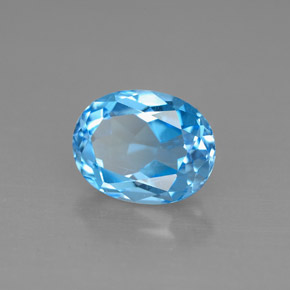2.52캐럿 천연 스위스 블루 토파즈, 타원형 컷, 9.1×7.1 mm, VS