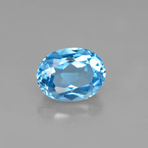 2.66캐럿 천연 스위스 블루 토파즈, 타원형 컷, 9×7 mm, VS