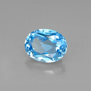 2.66캐럿 천연 스위스 블루 토파즈, 타원형 컷, 9×7 mm, VS