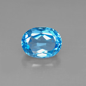 2.64캐럿 천연 스위스 블루 토파즈, 타원형 컷, 9.1×7 mm, VS