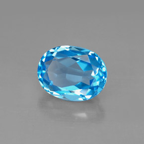 2.64캐럿 천연 스위스 블루 토파즈, 타원형 컷, 9.1×7 mm, VS