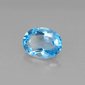 2.37캐럿 천연 스위스 블루 토파즈, 타원형 컷, 9×7 mm, VS