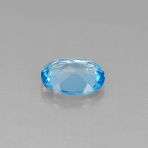 2.11캐럿 천연 스위스 블루 토파즈, 타원형 컷, 9×7.1 mm, VS