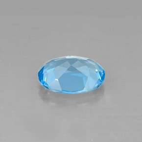2.18캐럿 천연 스위스 블루 토파즈, 타원형 컷, 9.1×7.1 mm, VS