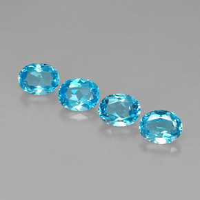 캐럿 천연 스위스 블루 토파즈 보석, 타원형 컷, 9.1×7.1 mm, VVS-VS