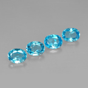 캐럿 천연 스위스 블루 토파즈 보석, 타원형 컷, 9.1×7.1 mm, VVS-VS