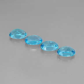 캐럿 천연 스위스 블루 토파즈 보석, 타원형 컷, 9.1×7.1 mm, VVS-VS