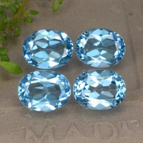 9.36캐럿 천연 딥 블루 토파즈 보석, 타원형 컷, 9×7 mm, VVS-VS