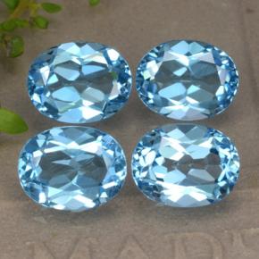 9.36캐럿 천연 딥 블루 토파즈 보석, 타원형 컷, 9×7 mm, VVS-VS