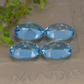 9.36캐럿 천연 딥 블루 토파즈 보석, 타원형 컷, 9×7 mm, VVS-VS