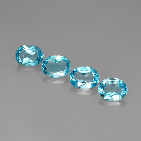 캐럿 천연 스위스 블루 토파즈 보석, 타원형 컷, 8.9×7 mm, VVS-VS